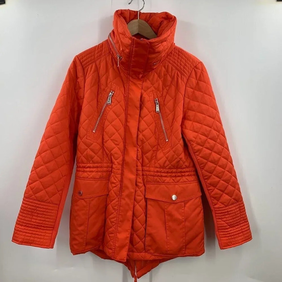 BCBGeneration Women's‎ Quilted Anorak Long Sleeve Zip Hooded Jacket Size L - Picture 1 of 12
